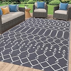 Smiry Outdoor Rug 8x10 ft, Waterproof Reversible