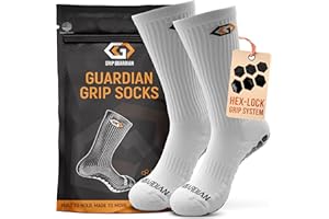 GRIP GUARDIAN Premium Grip Sock - Soccer Grip Men and Woman - #1 New Grip Sock - Anti Slip Socks - HEX Grip Technology