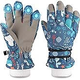 OMECHY Kids Ski Snow Gloves Waterproof Winter Cold Weather Windproof Warm Snowboard Sport Mittens for Boys Girls