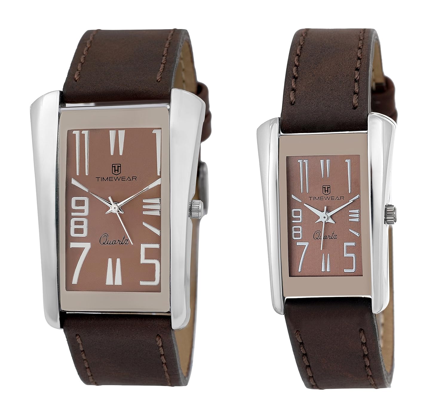 timewear analog brown dial unisex couple watch - 908bdtcouple