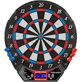 Accudart Rogue Electronic Dartboard, 15.5-Inch Soft Tip | 29 games, 90 variations. Virtual opponent with 5 levels. Multi-color backlit display. Heckler mode. Darts included.