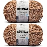 Bernat Blanket Tweeds Soft Crochet Yarn for Blankets, Sandy Tweed 2-Pack | #6 Super Bulky Yarn, 100% Polyester, Soft Tweed Crochet Yarn for Blankets, Knitting &amp; Crafts, 220yds, 300g/10.5oz per skein