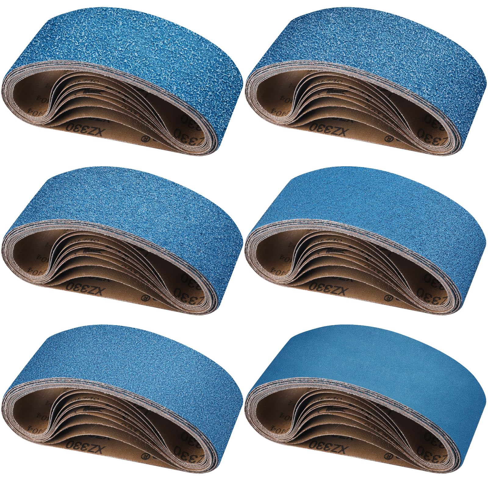 Shineboc Sanding Belt 75 x 533 mm, 10PCS Sander Belts 40/60/80/120/240/400 Grit for Polishing Metal, Wood