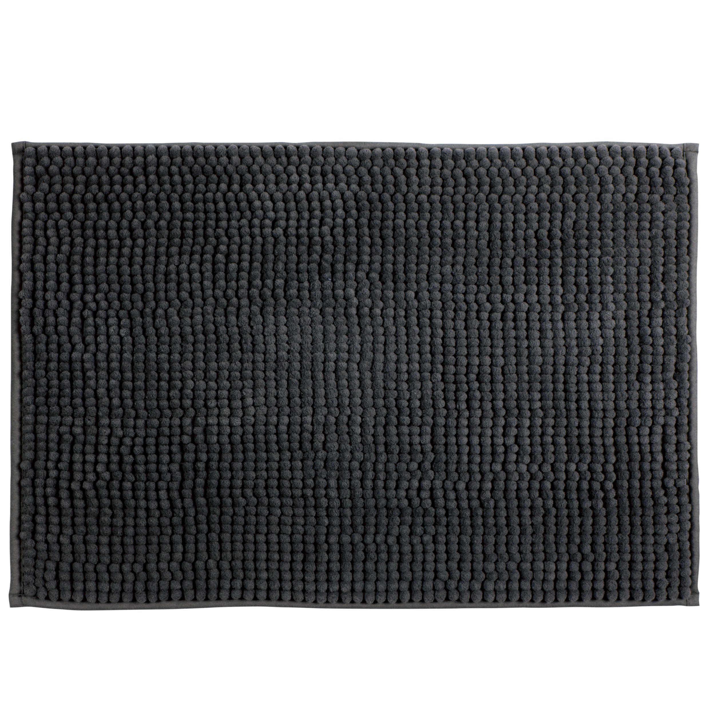 MSV Shaggy Chenille Bath Mat 50 x 80 cm Dark Grey