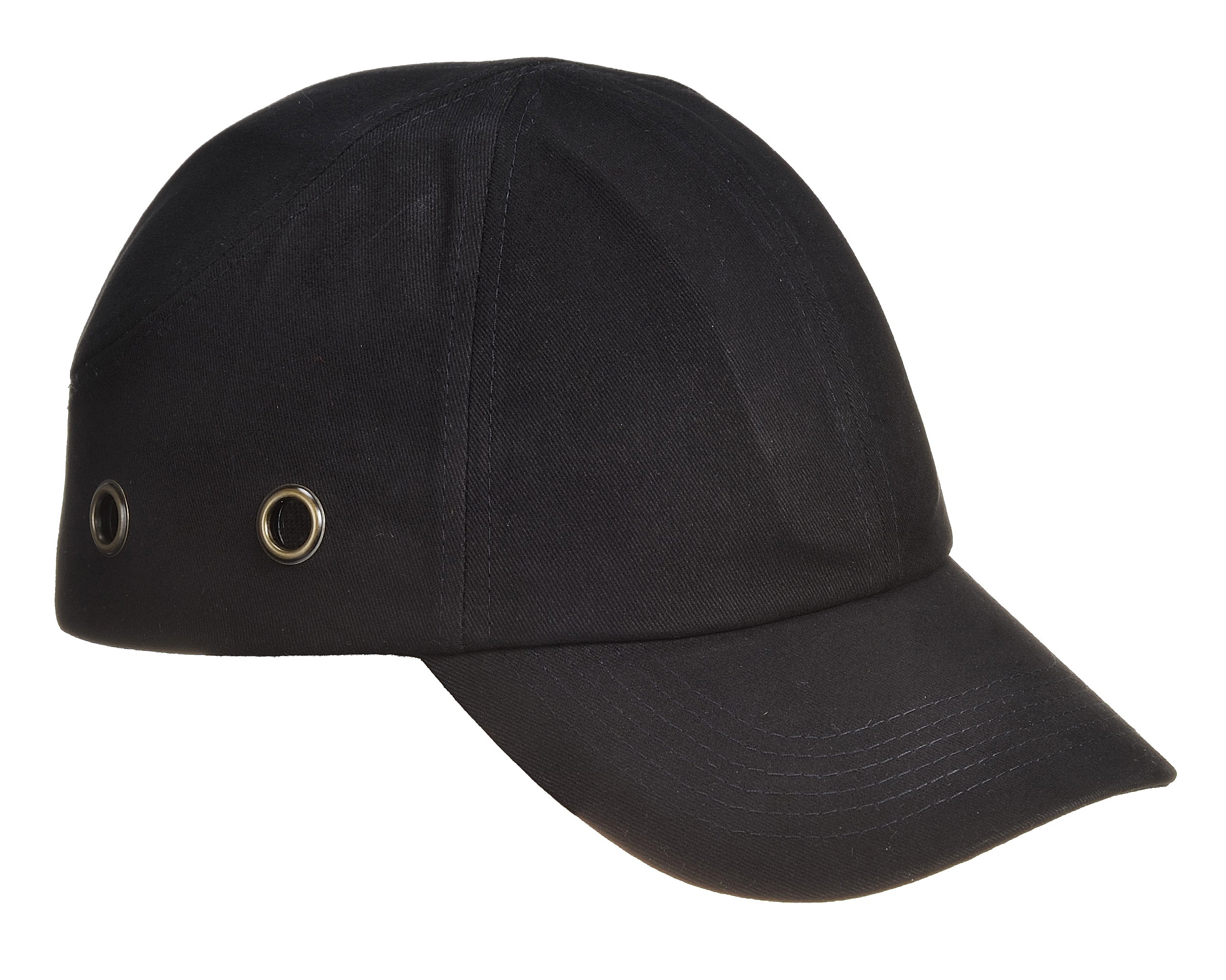 Portwest PW59 Lightweight EVA Safety Work Bump Cap with Long Peak - Adjustable Workwear Ventilated Hat, Black