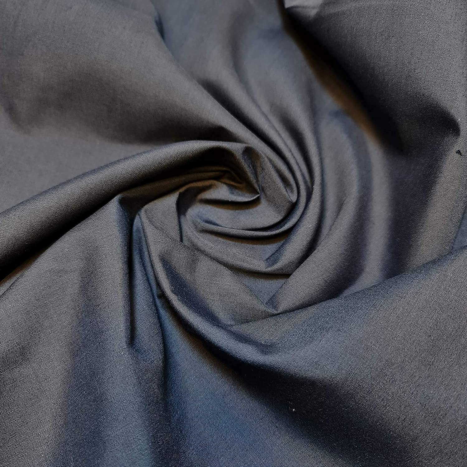 Plain/Solid Dyed Polycotton Dress Craft Fabric Material 45" - 112 cm Wide Sold As 1 Meter Pre - Cut Lengths (Available in 42 Colours)… (Dark Navy, 2 Meter)
