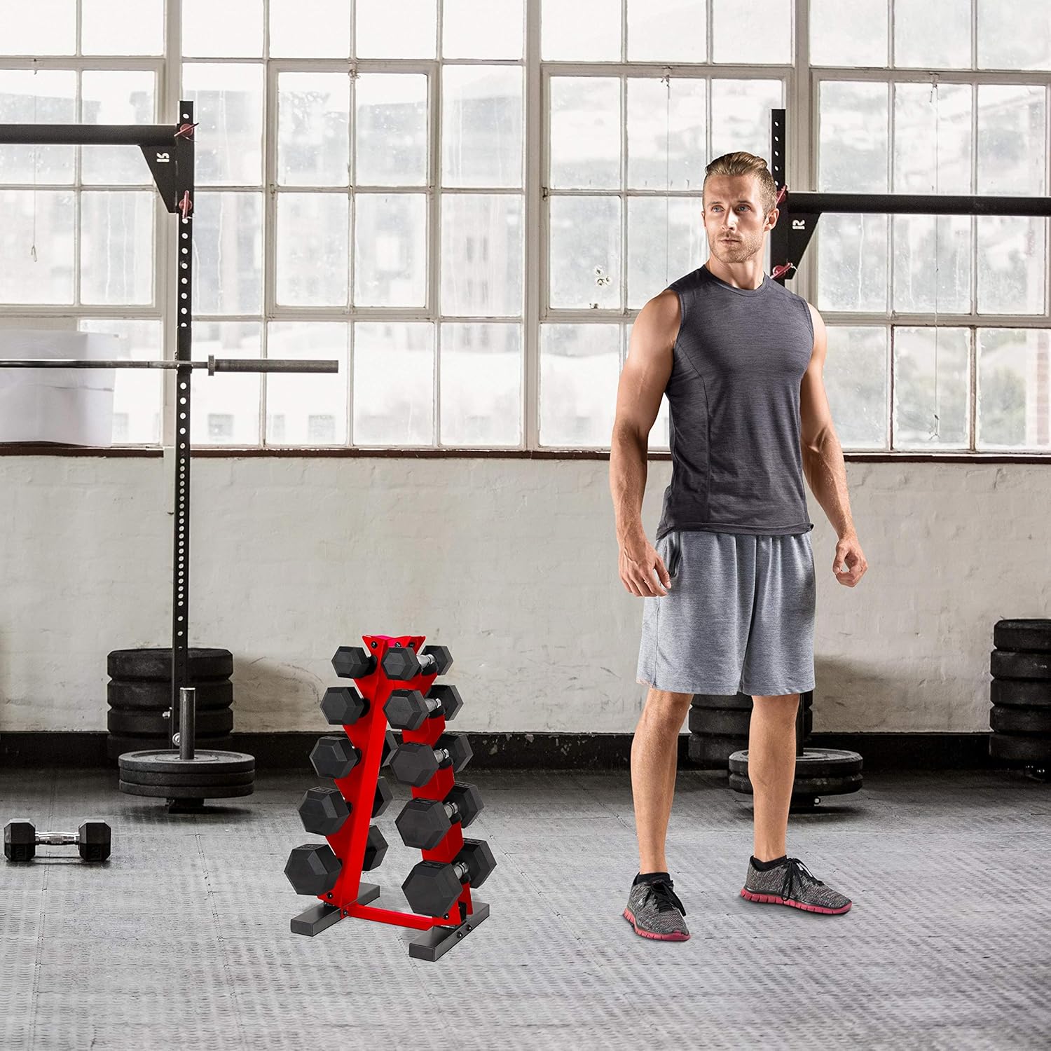 CAP Barbell Metal Dumbbell Stand with Handle | Dumbbell Rack : Sports & Outdoors