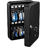 AdirOffice Key Steel Security Storage Holder Cabinet Valet Lock Box (48 Key, Black)