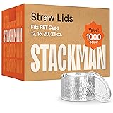 Clear PET Plastic Flat Lids with Straw Slot