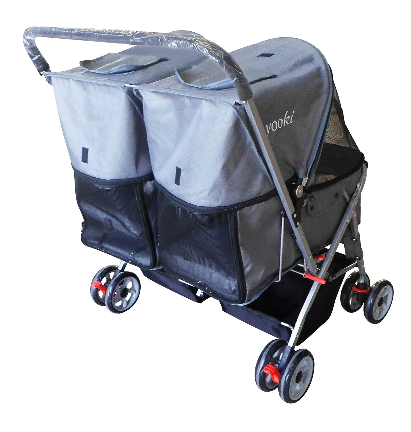 YOOKI P09GY Double Side Pet Stroller, Gray Pet Supplies