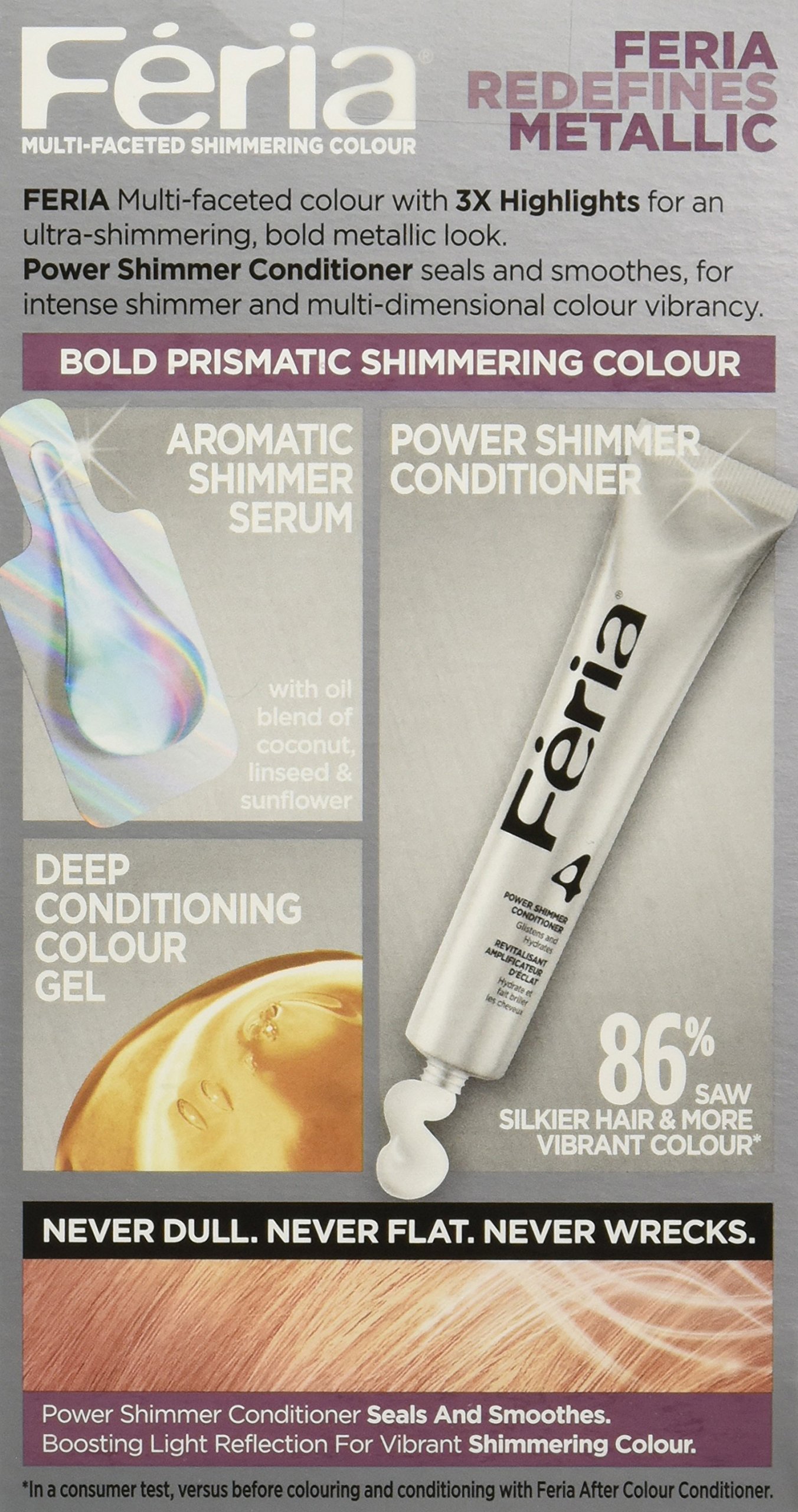 L'Oréal Paris Feria MultiFaceted Shimmering Permanent Hair Color, 822