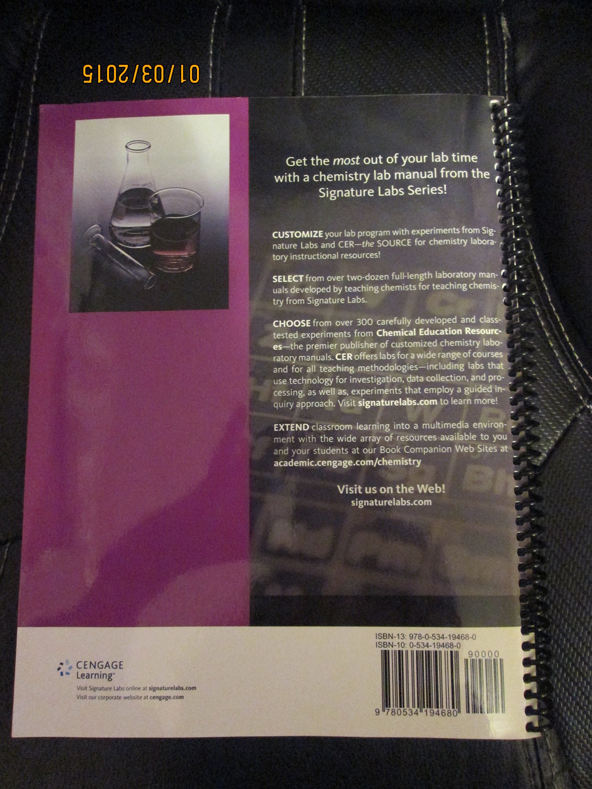 Signature Labs Series Chemistry Lab Manual/ Chem 111 Boston College:  Michael Stranz: 9780534194680: Amazon.com: Books