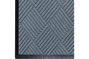 M+A Matting WaterHog Diamond | Commercial-Grade Entrance Mat with Rubber Border – Indoor/Outdoor, Quick Drying, Stain Resistant Door Mat (Bluestone, 4' x 6')
