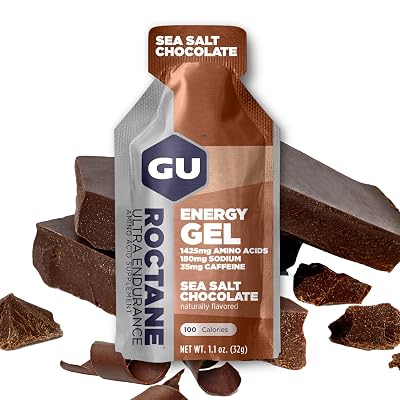 GU Energy Roctane Ultra Endurance Energy Gel, Sea Salt Chocolate, 24-Count