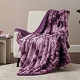 Bedsure Fuzzy Blanket Twin Size - Purple, Soft and Comfy Sherpa, Plush and Furry Faux Fur, Reversible Twin Blankets for Couch, Sofa and Bed, 60x80 Inches