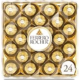 Ferrero Rocher Chocolate Candy, Hazelnut Milk Chocolates, 24 Ct, 10.6 oz | Individually wrapped hazelnut chocolate, gourmet chocolate candy for gifting a sweet treat or snacking