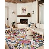 Loloi Rifle Paper Co. Perennial Collection Garden Party PRN-04 Rose/Multi 7'-10" x 11'-2" Indoor/Outdoor Area Rug