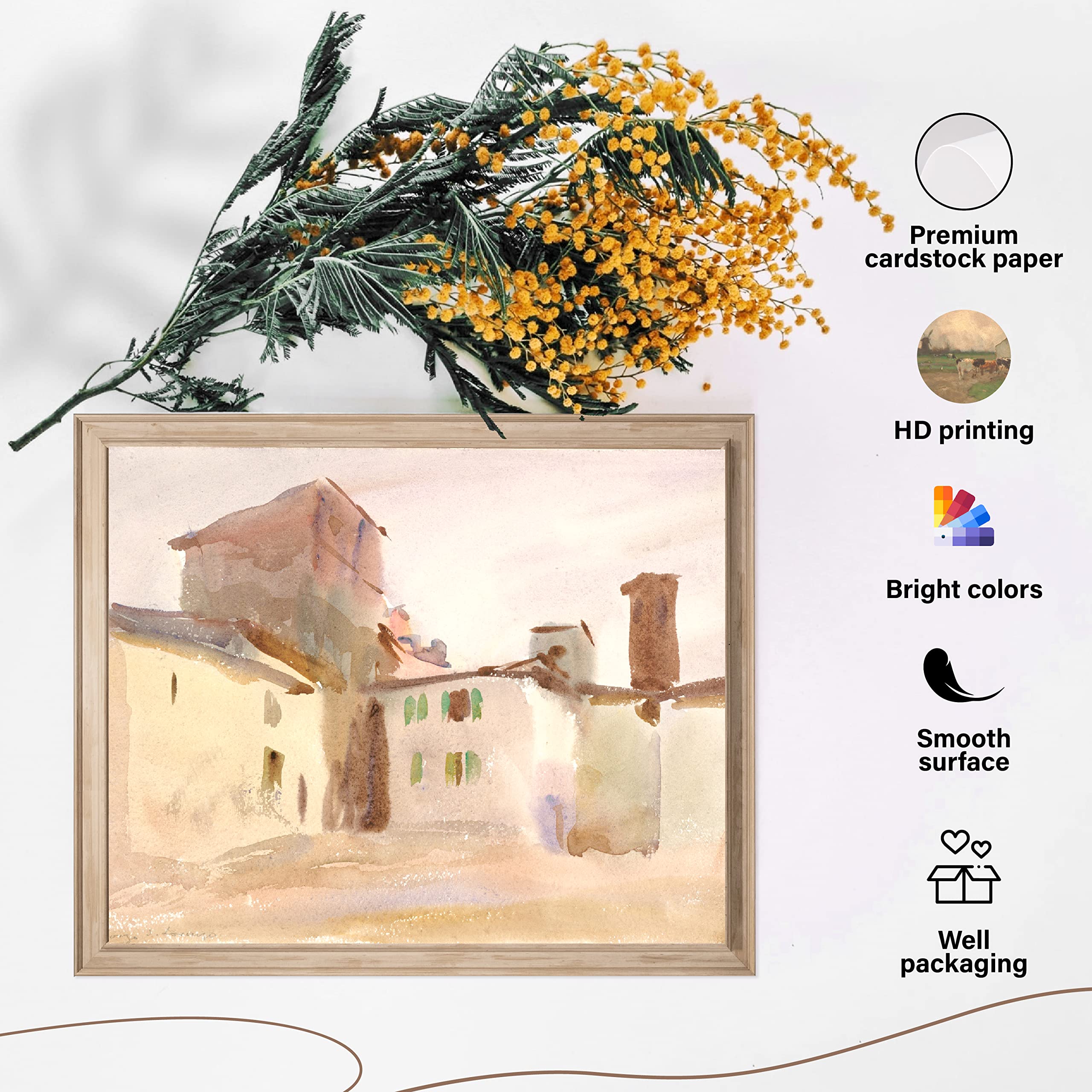 97 Decor Vintage Farmhouse Wall Art - French Country, Cottagecore Gallery Prints, Light Unframed Wall Decor for Bedroom