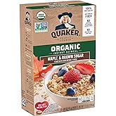 Quaker Instant Organic Oatmeal Maple &amp; Brown Sugar Breakfast Cereal, 8 Packets Per Box (Pack of 6 Boxes)