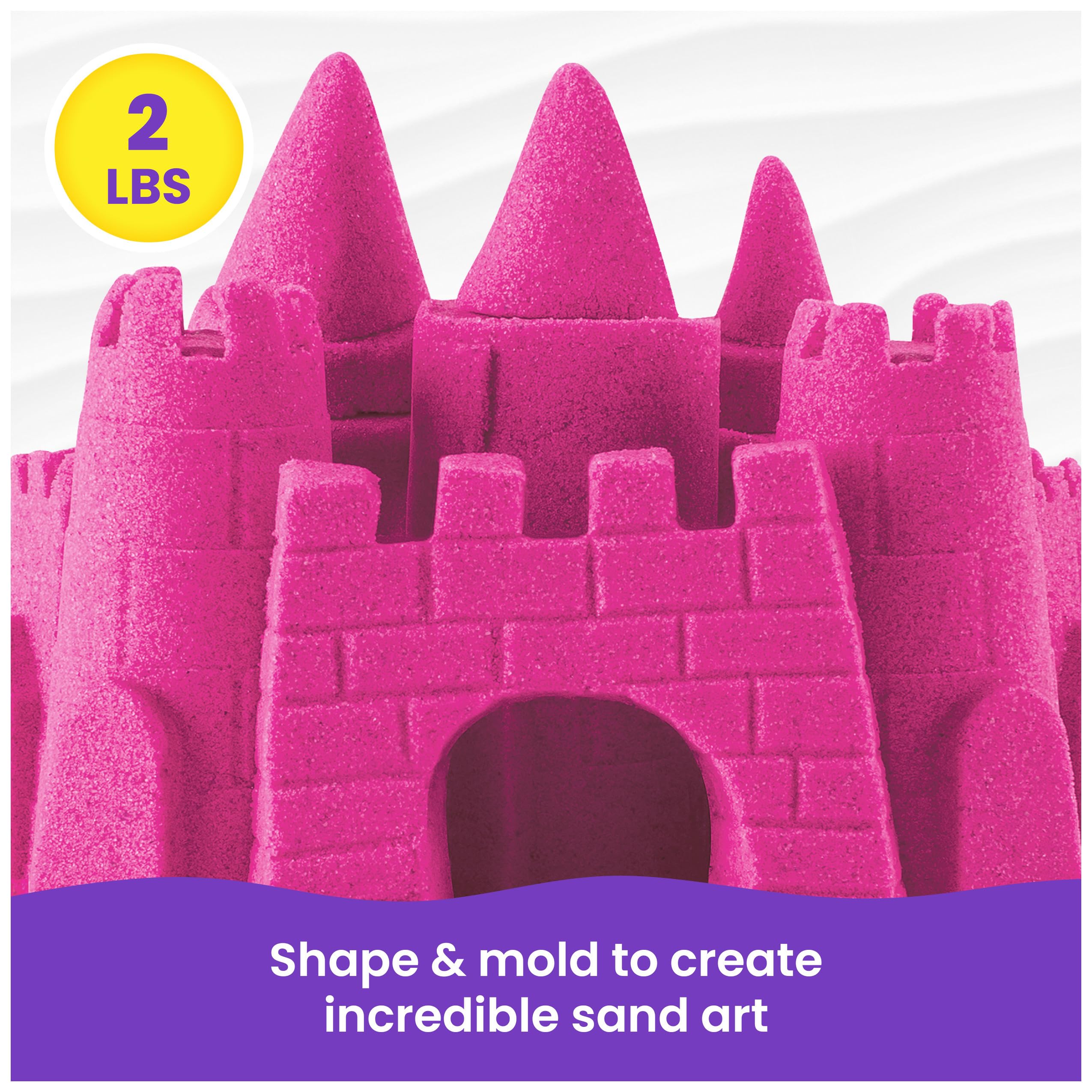 Kinetic Sand, 2lbs Pink Play Sand, Moldable Sensory Toys for Kids, Resealable Bag (Packaging May Vary), Holiday Gifts & Stocking Stuffers for Kids Ages 3 and up
