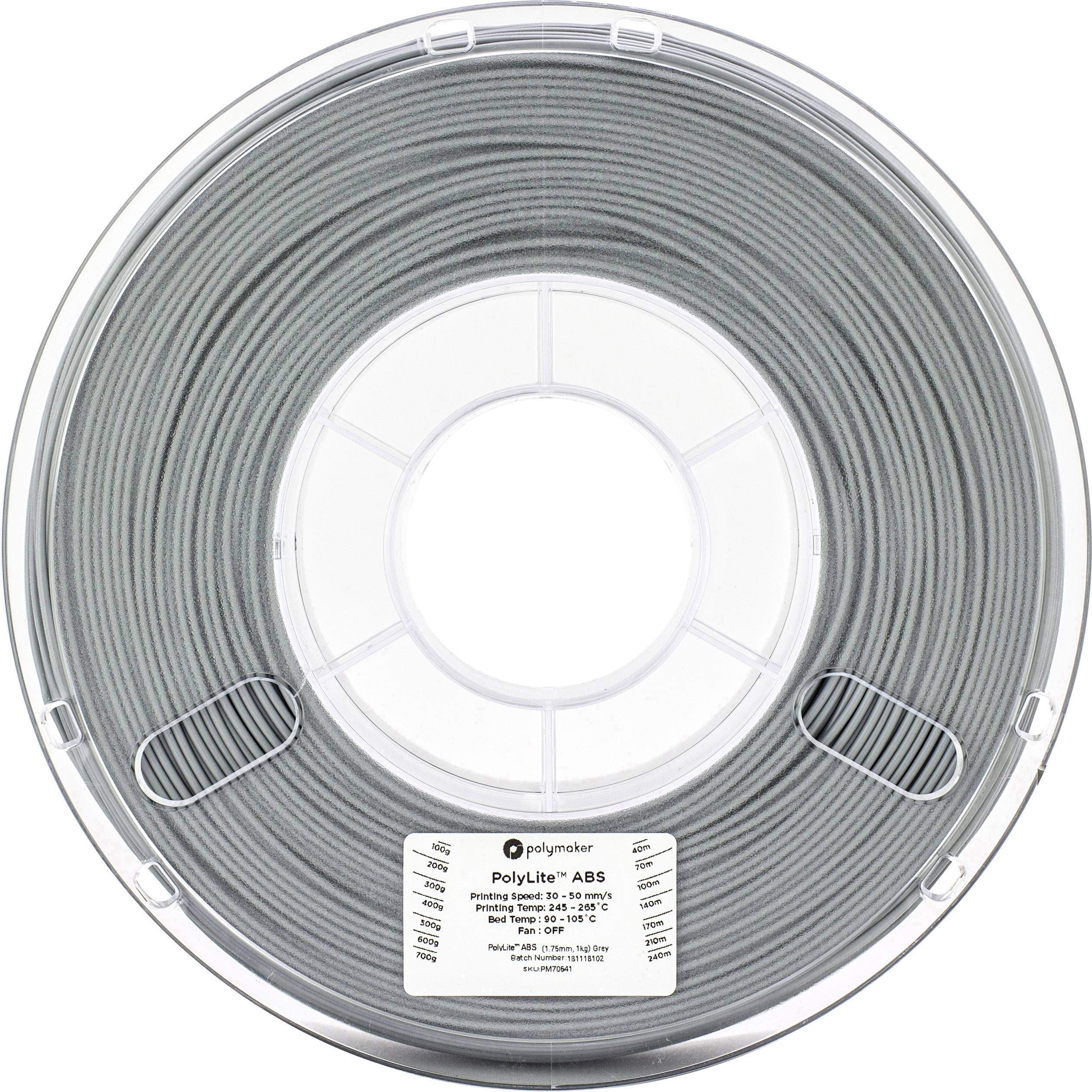 Polymaker 70641 Filament ABS 1.75mm 1kg Grey PolyLite 1 pc(s)