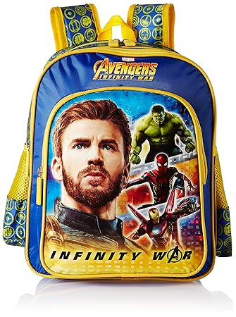 Avengers Infinity War Captain America Blue School Bag for Children of Age Group 6 - 8 years| Size 16 inch