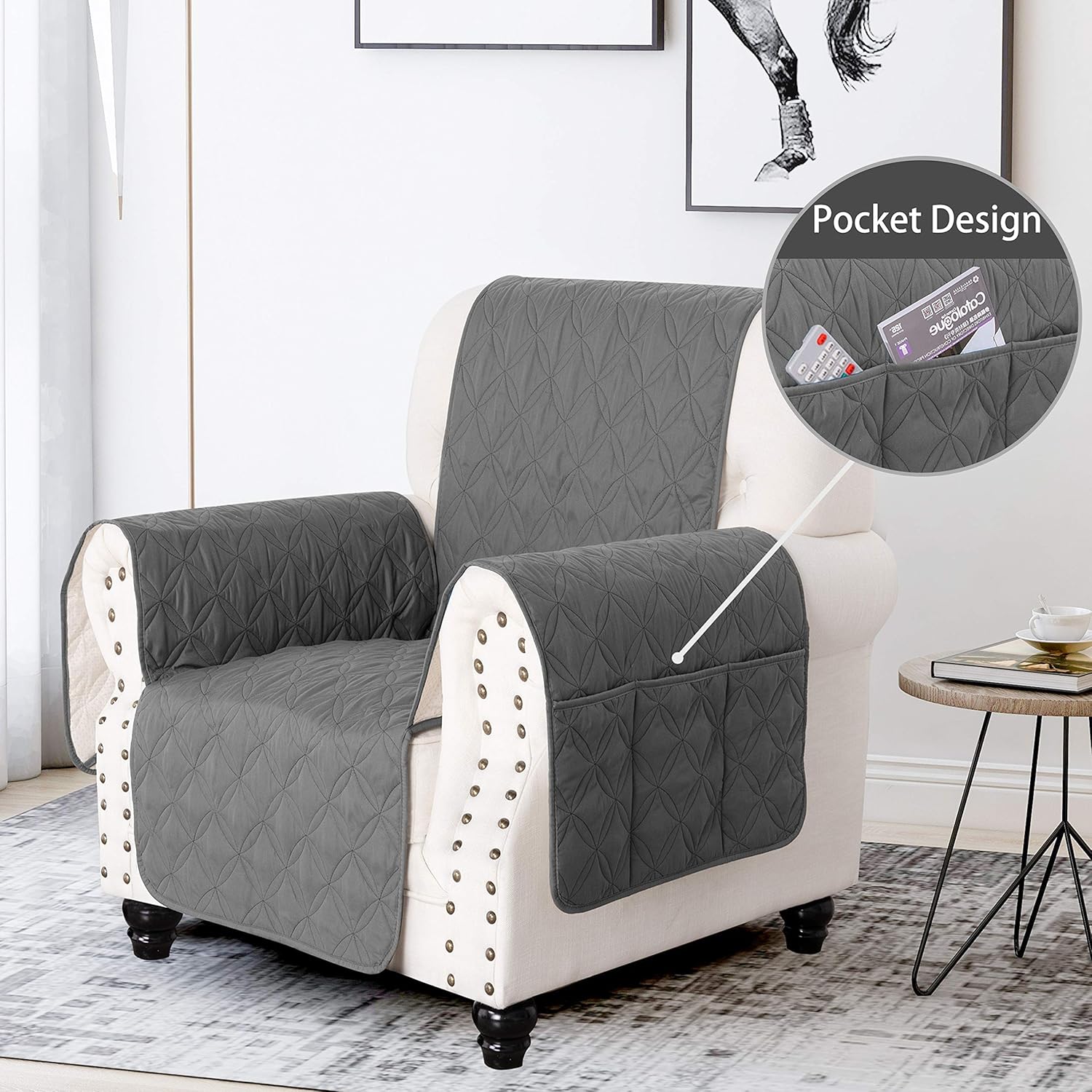 SOFTOWN Non-Slip Chair Sofa Slipcover 100% Waterproof Sofa Cover Furniture Protector Couch Covers with for Dog， Pets: Kitchen & Dining