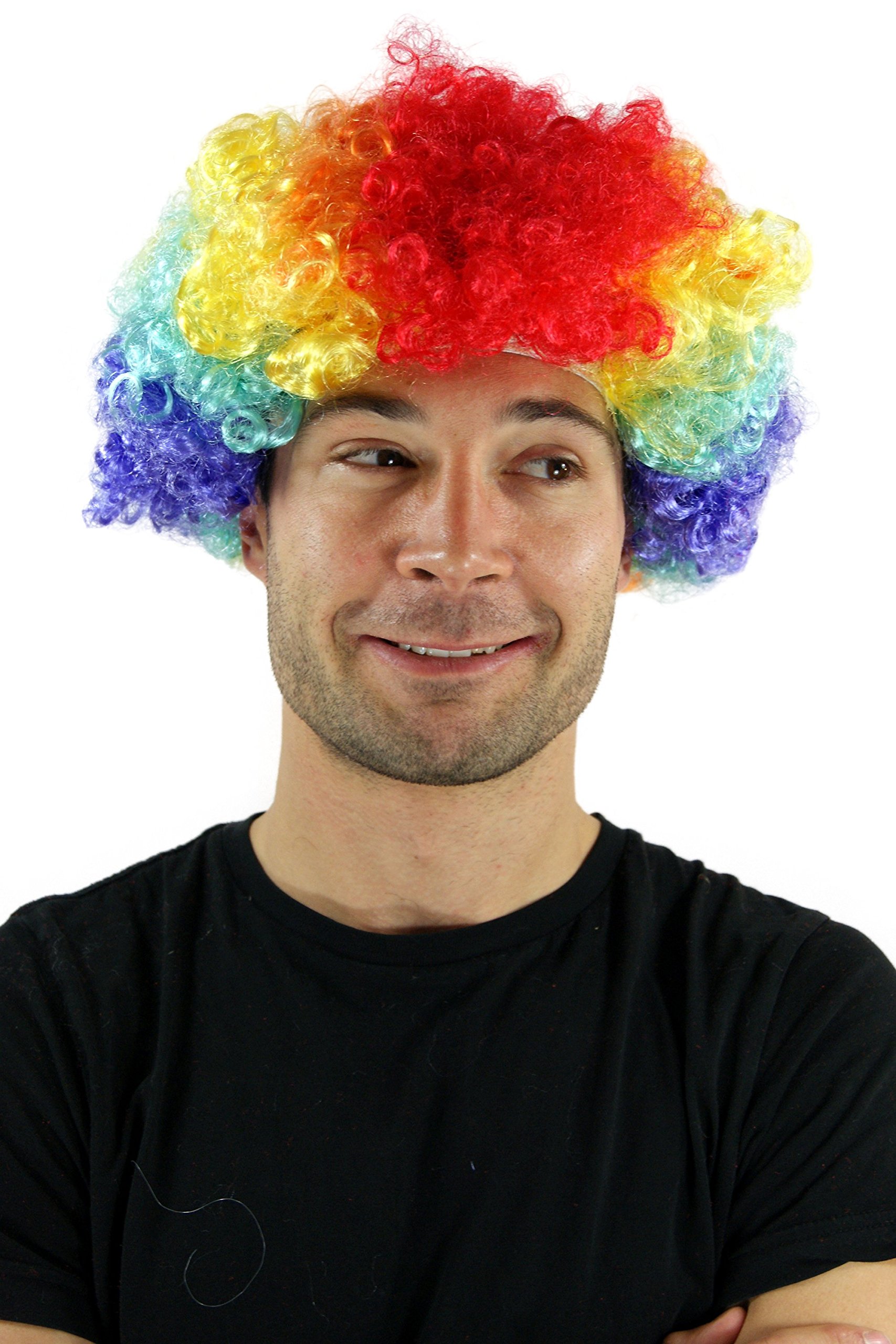 Party/Fancy Dress/Halloween WIG AFRO style CLOWN very curly COLOURFUL volume PW0179