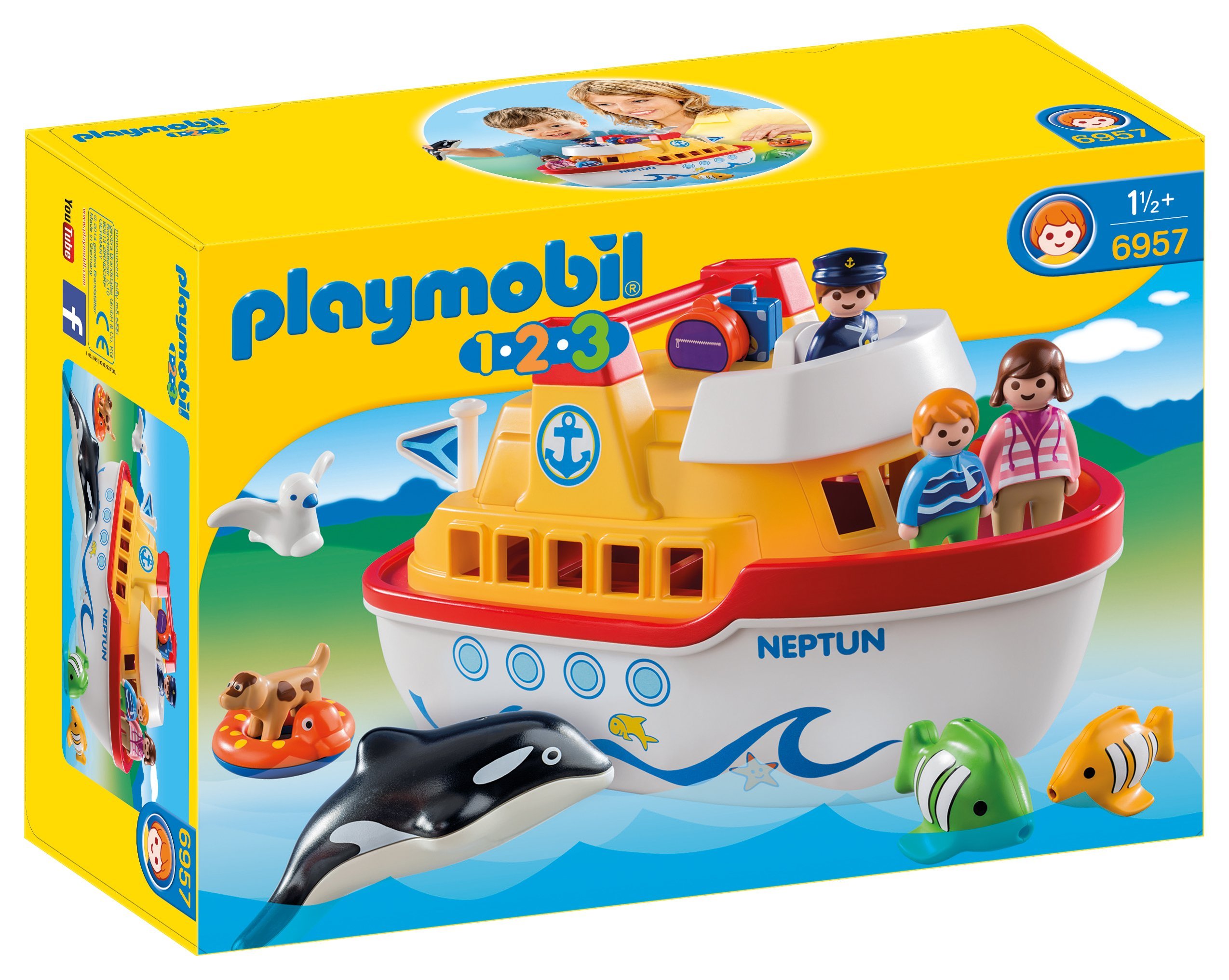 Playmobil 6957 1.2.3 Floating Take Along Ship, Fun Imaginative Role-Play, PlaySets Suitable for Children Ages 4+