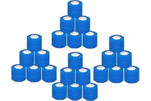PRAIRIE HORSE SUPPLY 2 Inch Vet Wrap Tape Bulk (Blue) (Pack of 24) Self Adhesive Adherent Adhering Flex Bandage Grip Roll for Dog Cat Pet Horse