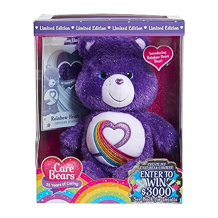 purple care bear with rainbow