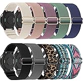 ZOCOVIN 10 Pack Stretchy Watch Band Compatible with Garmin Vivoactive 5/Vivoactive 6, 20mm Soft Elastic Fabric Replacement Sport Loop Straps for Garmin Venu Sq 2 /Forerunner 55/165 Women Men