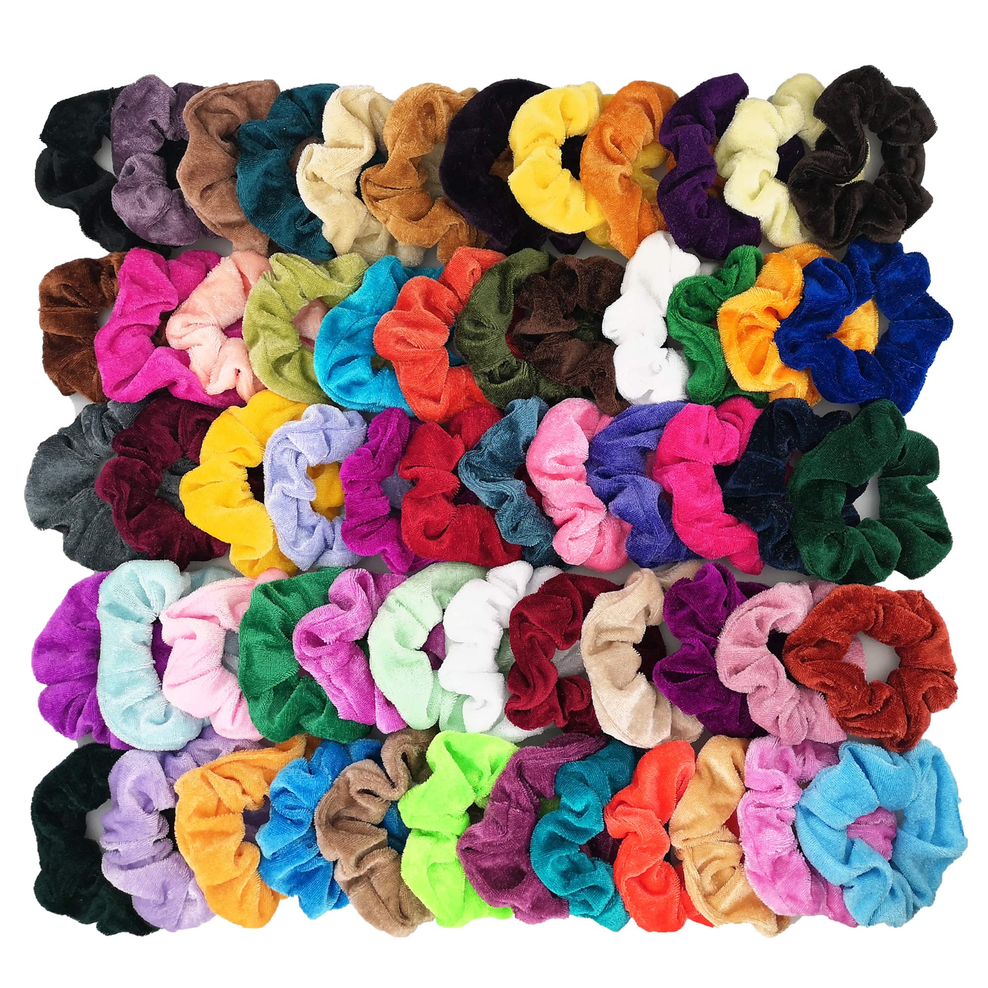60 Pcs Hair Scrunchies Velvet Elastic Bands Scrunchy Colorful Ties Assorted New 791319398161 eBay