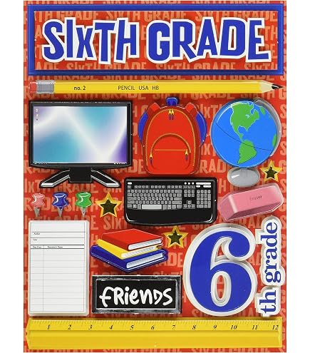 Reminisce 'Making The Grade' 3D Sticker Sheet – 7.5x4.5 Inch Self-Adhesive Scrapbooking & Craft Stickers, Acid & Lignin Free