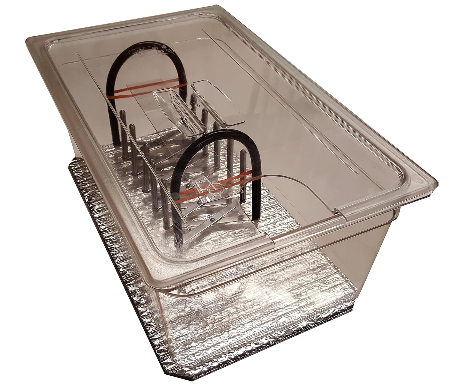 Perfect-Sousvide 6PL1R Clear 6.5 Gal. (26 qt) Polycarbonate Pan, Custom Lid and SVE Expandable Rack for Circulator Sous Vide