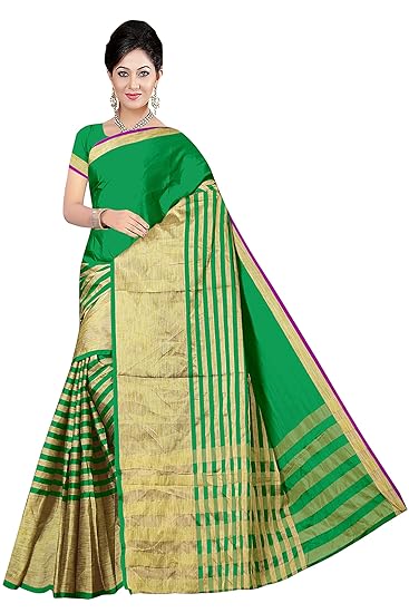 Winza Designer Womens Poly Cotton Silk Saree with Blouse (TD-5004)