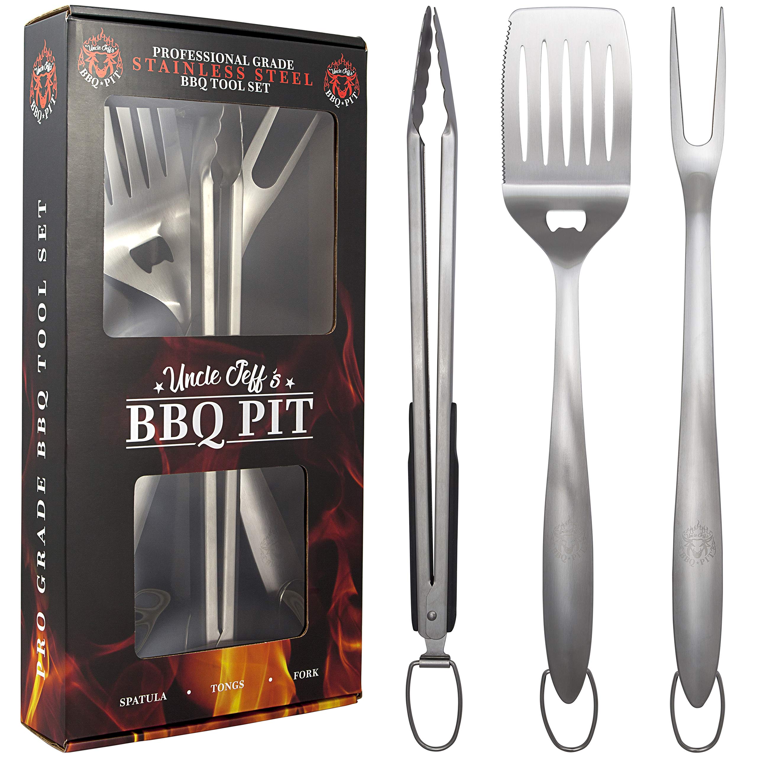 Heavy Duty BBQ Grilling Tools Set Professional Grade 18" Long Stainless Steel 613739988770 eBay