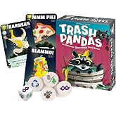 Gamewright Trash Pandas Raccoon Card Game Push Your Luck, 2-4 Players, 8+ | Suspenseful Push Your Luck, 20-Min Rounds, Small Group Play, Easy to Learn, Custom Die, Card Games for Kids