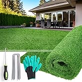 Artificial Grass Turf Indoor Outdoor, 5ft x 8ft Realistic Synthetic Fake Grass Turf Rug for Patio Balcony Lawn Landscape Decoration, Replacement Artificial Dog Grass Mat with Drainage Holes