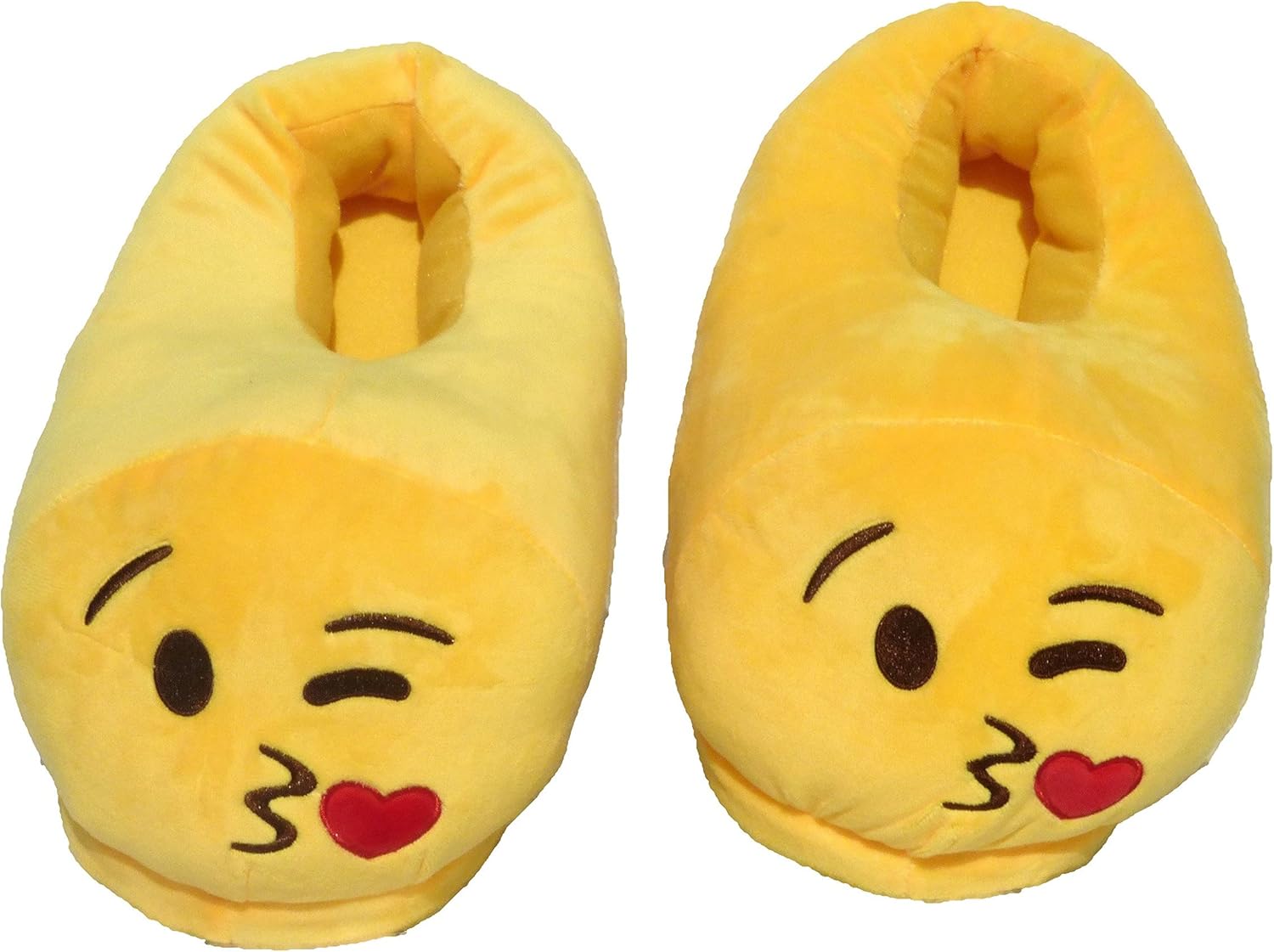 Emoji Slippers EMOJI MANIA Plush Kissing Face or