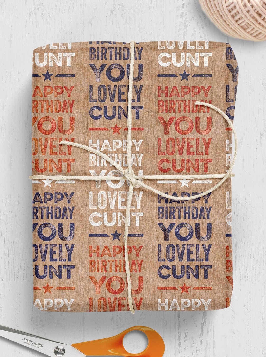 Brainbox Candy, 2 Sheets of Funny Rude 'Lovely C*nt' Birthday Wrapping Paper - Image 4
