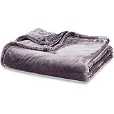 Berkshire Blanket Classic VelvetLoft® Solid Throw Blanket, Lightweight Soft Fuzzy Plush Throw Blanket for Bed and Couch, Grey Heron, 50x60 Inches