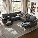 LINSY HOME Sectional Sleeper Sofa with Pull Out