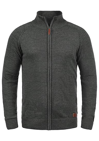 Blend Daniri Herren Strickjacke Cardigan Feinstrick Mit Stehkragen Und Reißverschluss