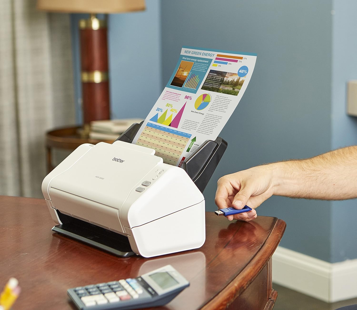 Brother High-Speed Desktop Document Scanner, ADS-2200, Multiple Scan Destinations, Duplex Scanning: Electronics