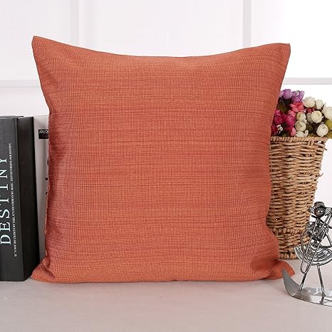 Deconovo Streifen Kissenhülle Kissenbezüge Deko Sofakissenbezug 45x45 cm Orange