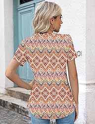 Kistore Crew Neck Tops for Women Comfy Boho Floral