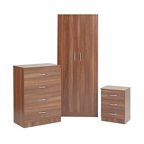 Inspireu The Boston 2 Door Wardrobe 4 Drawer Chest 3 Drawer