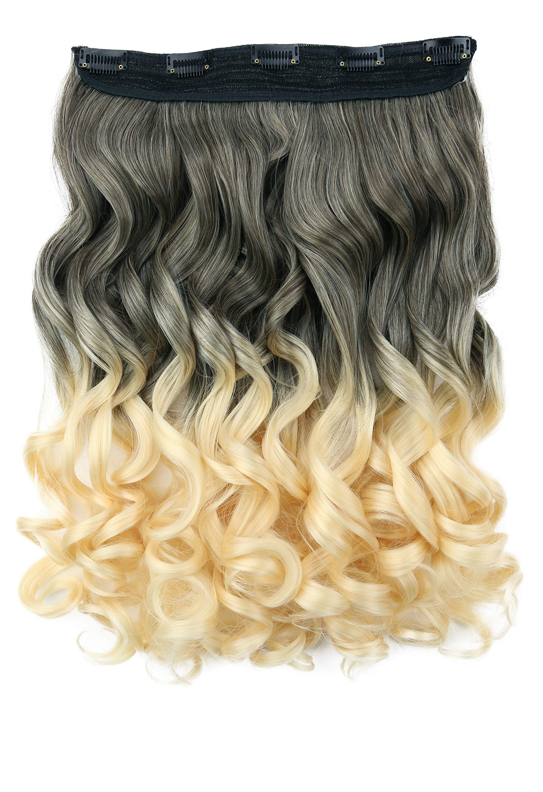 CAISHA 16" Clip In Extensions Hair Extensions Hairpiece Wavy Ombré Brown Blonde C76-1 — image 1