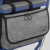 Vive Wheelchair Carry Bag - Arm Rest Pouch for Rollator, Walkers, Power | Wheel Chairs and Knee Scooters - Side Storage Organizer for Elderly, Seniors, Adults